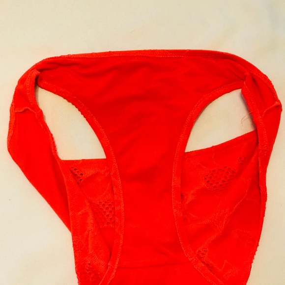 🧡🌺AERIE-ORANGE FLORAL BRIGHT RACERBACK BIKINI TOP🌺🧡 - Picture 9 of 11